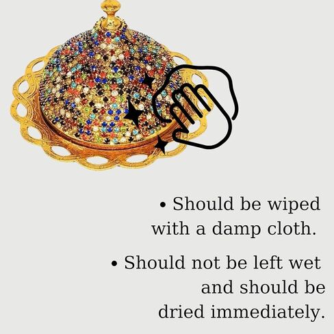 Turkish Delight Small Zamac Bowl 3.54 x 4.72 x 4.72 inches/Ottoman, Greek, Arabic, Turkish Motifs/Confectionery, Fruit Serving Bowl/Stone Embroidered Turkish Delight, Tea, Decorative (Gold) in Saudi Arabia