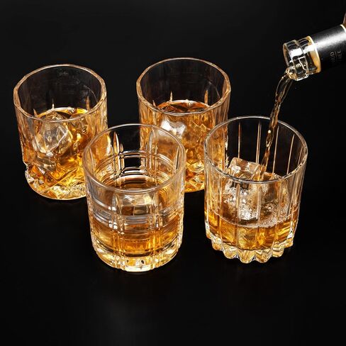 KANARS Whiskey Glasses Mixed, 10 Oz Scotch Glasses Set of 6, Rock Bar Tumblers 3 Patterns in Luxury Gift Box for Birthday, Anniversary, Valentines Day and Wedding in Saudi Arabia