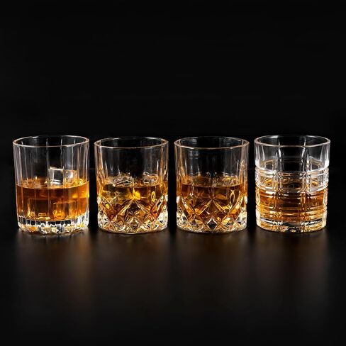 KANARS Whiskey Glasses Mixed, 10 Oz Scotch Glasses Set of 6, Rock Bar Tumblers 3 Patterns in Luxury Gift Box for Birthday, Anniversary, Valentines Day and Wedding in Saudi Arabia