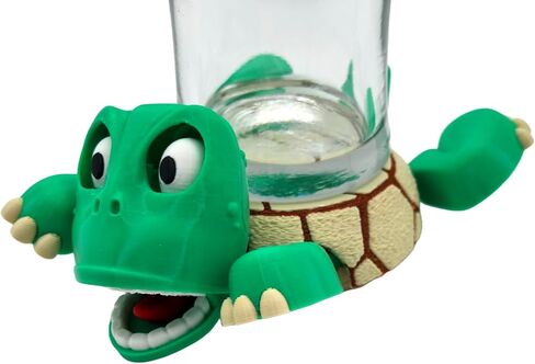 Turtle Coaster with Funny Expression when you put a Glass on His Back - Fully Colored - Gag Gift for a Turtle or Tortoise Lover (Green with Brown Shell) in Kuwait