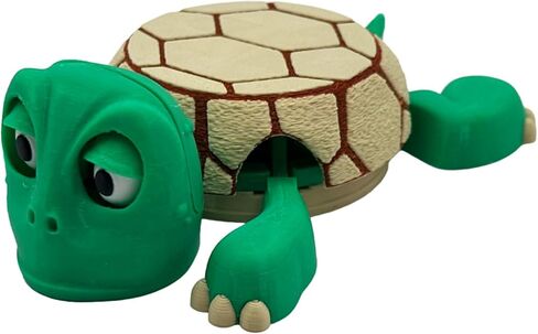 Turtle Coaster with Funny Expression when you put a Glass on His Back - Fully Colored - Gag Gift for a Turtle or Tortoise Lover (Green with Brown Shell) in Kuwait