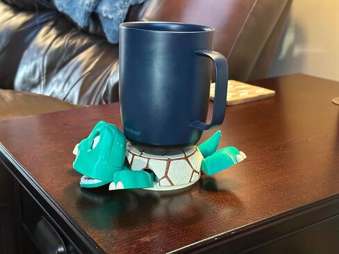 Turtle Coaster with Funny Expression when you put a Glass on His Back - Fully Colored - Gag Gift for a Turtle or Tortoise Lover (Green with Brown Shell) in Kuwait