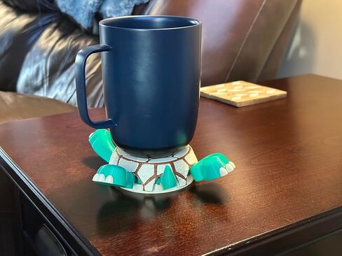 Turtle Coaster with Funny Expression when you put a Glass on His Back - Fully Colored - Gag Gift for a Turtle or Tortoise Lover (Green with Brown Shell) in Kuwait