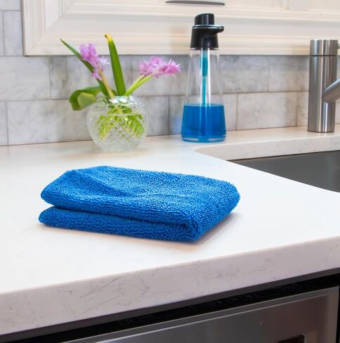 قطعة صغيرة من الألياف الدقيقة خالية من الخطوط ، 4 "× 12" مناشف التنظيف الرطبة والجافة للمطبخ والأثاث والأجهزة والإلكترونيات والزجاج ، لوازم التنظيف القابلة لإعادة الاستخدام in Kuwait