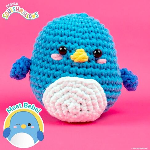 Squishmallow Original Omar The Bear Crochet Kit, Includes Yarn, Crochet Hook, Starter Hooks, Step-by-Step Tutorials, Exclusive Crochet Kit for Beginners, DIY Craft, Crochet Kits, Great Teen Gifts in Saudi Arabia