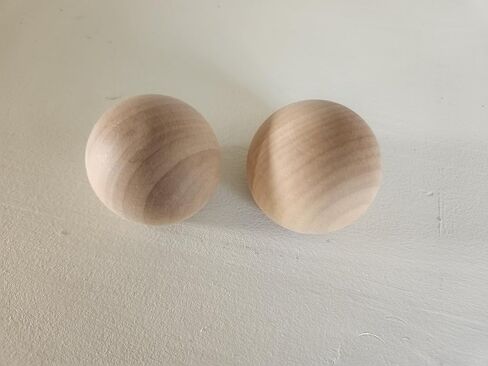 Dowel Cap End 2" Diameter with 1 1/4" Hole wooden shapes (Package of 2) 2 inch Wooden Ball Unfinished Wood 1-1/4" dowel hole in Saudi Arabia