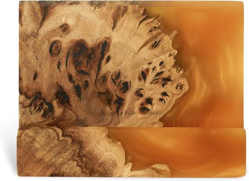 RWA Unique Business Card Holder for Men & Women - Stylish Durable Business Card Stand - Premium Desktop Business Card Holders - Epoxy Wood Desk Accessory Organizer Handcrafted - BASIC, black in Kuwait