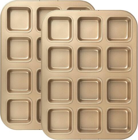 Tiawudi 2 Pack Brownie Pan ، مقلاة خبز الخبز غير لاصقة ، مقلاة فولاذ مصغرة من الصلب الكربوني الثقيلة in Kuwait