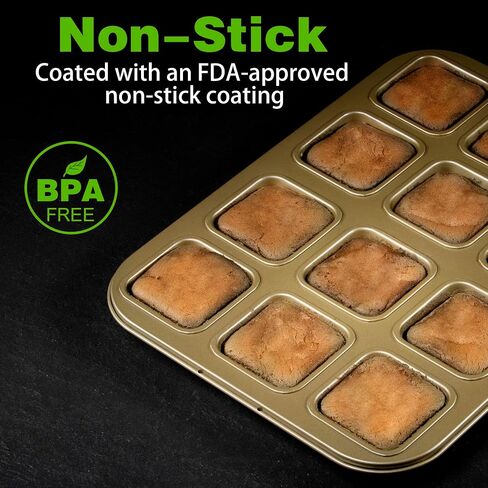 Tiawudi 2 Pack Brownie Pan ، مقلاة خبز الخبز غير لاصقة ، مقلاة فولاذ مصغرة من الصلب الكربوني الثقيلة in Kuwait
