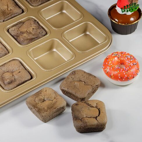 Tiawudi 2 Pack Brownie Pan ، مقلاة خبز الخبز غير لاصقة ، مقلاة فولاذ مصغرة من الصلب الكربوني الثقيلة in Kuwait