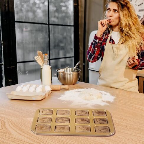 Tiawudi 2 Pack Brownie Pan ، مقلاة خبز الخبز غير لاصقة ، مقلاة فولاذ مصغرة من الصلب الكربوني الثقيلة in Kuwait