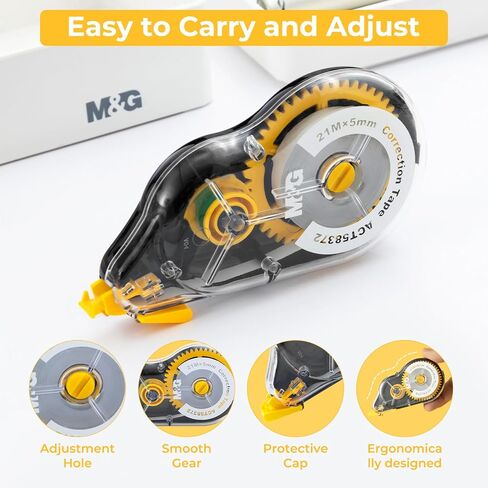 M&G 12 pack Correction Tape，19.7 feet correction tape, Easy to Use Applicator for Instant Corrections, Study Supplies and Office Products in Saudi Arabia
