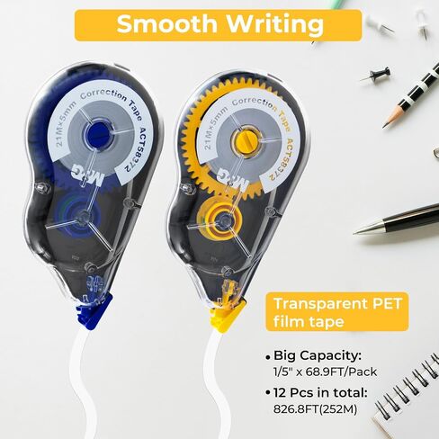 M&G 12 pack Correction Tape，19.7 feet correction tape, Easy to Use Applicator for Instant Corrections, Study Supplies and Office Products in Saudi Arabia