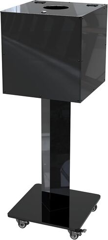 MOOFI Suggestion Box with Lock, Acrylic Ballot Box with Locking Casters, Floor Standing Donation Box for Charity, Voting, Church & Event Fundraising, 13.78"x13.78"x13.78", Black in Kuwait