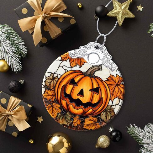 Black Cat Christmas Ornament - Crystal Glass Hanging Decoration, Suncatcher, Tree Ornament - Cat Gift Ideas in Saudi Arabia