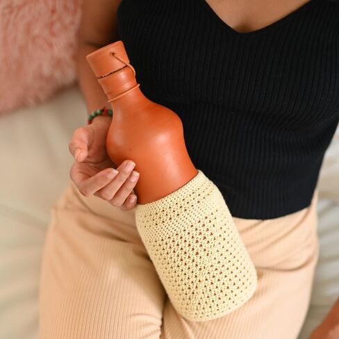 Giftable Terracotta Clay Water Bottle with Cork Lid | Eco Friendly Durable Bottle (Standard Unglazed Premium Quality Handmade Water Bottle) Sustainable Red Clay Earthenware | Zero Plastic (Sporty) in Saudi Arabia