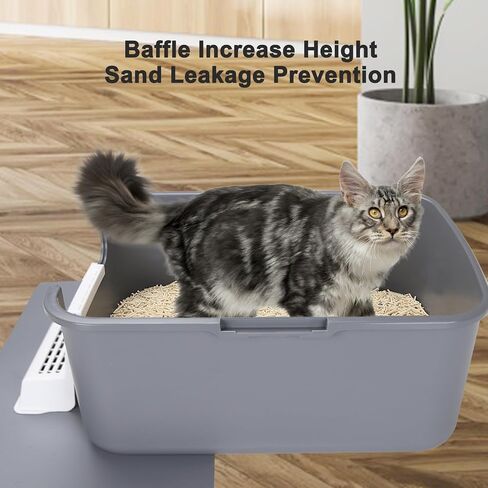 Cat Litter Box with Lid, Fully Enclosed Splash-Proof and Leak-Proof Urine High Edge and Odorless Cat Litter Box, Easy to Installation and Clean (Black with Pedal(S)) in Saudi Arabia