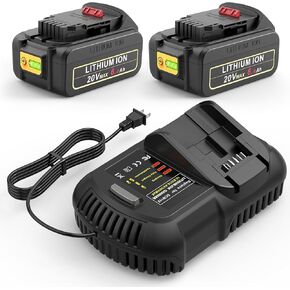 ARyee 2Pack 20V 6.0Ah Replacement for Dewalt Battery Compatible with Dewalt 20V MAX XR Tools DCB200, DCB201, DCB203, DCB204, DCB205, DCB181, DCB180, DCB206, DCD/DCF/DCG Series Cordless Power Tools