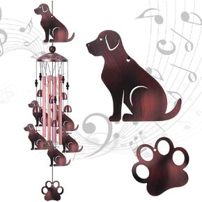 36 Inch Dogs Wind Chimes Outdoor/Indoor Decor - Metal Dog Musical Wind Bells, Mobile Romantic Dog Wind Catcher, Outdoor Dogs Wind Chimes Gifts for Mom, Home, Balcony, Trees, Festival Garden Decoration in Kuwait