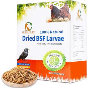 5lbs Dried Black Soldier Fly Larvae for Chickens - 100% Natural BSF Larvae More Calcium Than Dried Mealworms - High Protein BSFL Chicken Treats for Laying Hens Ducks Birds in Saudi Arabia