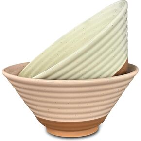 Mora Ceramic Ramen Bowl Set of 2, 45oz - Great for Pho, Miso Udon Soup, Instant Noodles, Serving, Thai or Asian Food - Microwave Safe Large Japanese Noodle Bowls, Modern Kitchen - Vanilla White