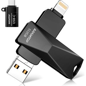 Photo Stick Memory Stick 64GB, Phone Flash Drive USB C Memory Stick External Storage Thumb Drive Compatible with iPhone, iPad,Android, PC and More Devices-Sliver