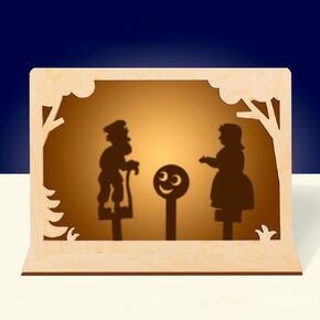 AEVVV Tradition Russian Shadow Puppet Tather Kit - Enchanting Wooden Kolobok Folketale Playet for Creative Family Fun