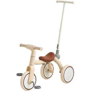 Pony 4-in-1 أطفال الدراجات ثلاثية الدراجات في 1-4 دفع شريحة ركوب على لعبة التوازن في التوازن الدراجة الأطفال Walker Stroller (أبيض)