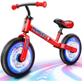 Spider Balance Bike 2 3 4 5 Year Old: Toddler Bike with 12 Inch Lighting Wheel No Pedal Outdoor Spider Toys for Boys 2-3 3-4 Birthday Gifts for 2+ Year Old Boy Girl Toddlers Kids