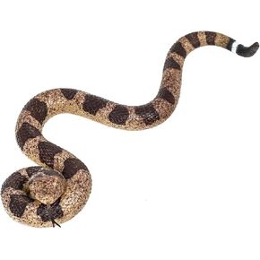 2Pcs Realistic Fake Snakes Toy Lifelike Rubber Rattlesnake Snake Scare Birds and Squirrels Tricky Model Snake Toys for Gift Party Favors or Halloween Decoration Props
