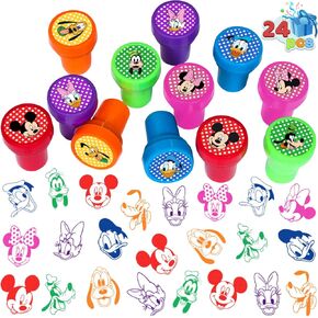 24 Pcs Mickey Themed Stampers, Mouse Birthday Party Supplies Favors, Classroom Rewards Prizes, Goody Bag Treat Bag Stuff for Mickey Birthday Party Gifts