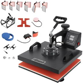 9 in 1 Heat Press 15x15 Inch 30OZ Tumbler Press, 360-Degree Swing Away Digital Tshirt Press Multifunction Heat Transfer Machine Sublimation for T-Shirt Tumbler Mug Hat Cap Plate