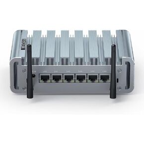 WEIDIAN Firewall Mini PC 2.5GbE, Mini PC, OPNsense, VPN, Router PC, Celeron J4125, 6 x I225-V 2.5GbE Ethernet Ports, HD, RS232 COM, USB3.0, SIM Slot, 8G DDR4 128G SSD, Auto Power On, VESA, Metal Case