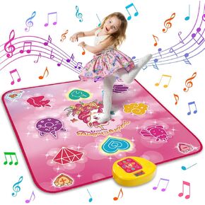 Upgraded Extra Large Electronic Dance Mats, Dance Pad with Single&Double Players Mode, Dancing Music Playmat with LED Light, Challenge Game as Christmas Birthday Gift for Kids Girls Boys 3-12 Year Old