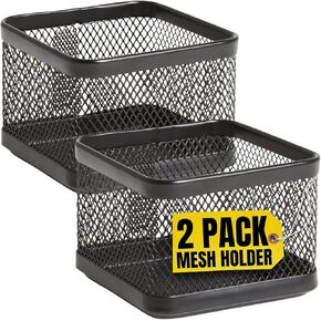 1InTheOffice Mesh Paperclip Holder for Desk, Paperclip Holder Desk Accessories Holder(2 Pack)