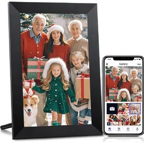 Wi-Fi Digital Picture Frame with Touch Screen, 10.1" Smart Digital Photo Frame with 32G Memory, HD Electric Picture Frame Support Wall Mount, Share Instant Photos from Anywhere, for Christmas in Kuwait
