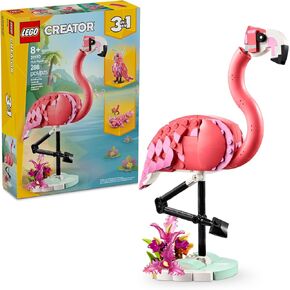 LEGO Creator 3 in 1 Wild Animals: Pink Flamingo Animal Building Toy - تشمل 3 خيارات بناء ، فلامنغو الوردي ، الكوكاتو ، أو Axolotl - لعبة التعلم للأطفال والبنات والأولاد ، الذين تتراوح أعمارهم بين 8+ - 31170