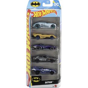 Hot Wheels Batman Toy Car 5-Pack, Set of 5 1:64 Scale Die-Cast Batman-Themed Vehicles Including The Batmobile