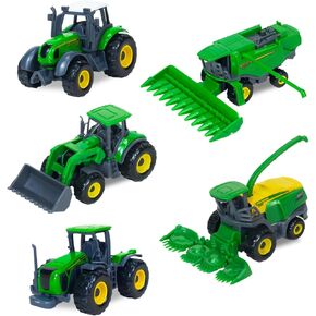 5 Pack Farm Tractor Toys, Die Cast Alloy Farm Trucks Tractor Toys for Kids 3-5 6 7 8 9 Farm Equipment Toys for 3 Years Old and Up Boys Toddlers Gifts - Includes Tractors, Combine Harvester