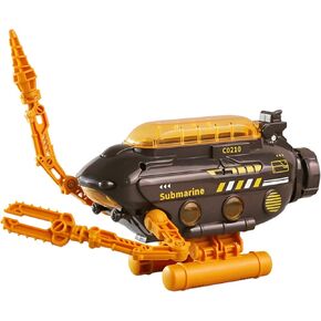 Submarine Toy, Submarine Model Toy Deep-sea Probe Toy with Robotic Arms, Adjustable Base, Foldable Design, Transformable Shapes (Black)