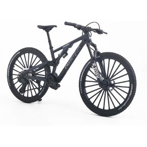 1:8 Scale Die-Cast Mini DS Dual Slalom Mountain Bike Toy FS Bicycle Model Alloy Mini Cake Topper Desktop Decoration Crafts for Cycling Lovers Bike Racers Athletes Children (Black)