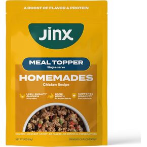 Jinx Beef Wet Dog Food Topper, Mix with Dry Dog Food, Made with Real Beef & Chicken, Bone Broth & Brown Rice, No Fillers, Puppy, Adult, Senior, 9oz, 6 Pack