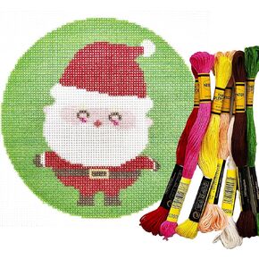 Howie's Needlepoint Needlepoint Kits, 18CT Printed Embroidery Pattern Starter Kits, Stamped Patterns Canvas Kits(Christmas Hat,4x4inch)