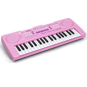 Raimy 37 Keys Keyboard Piano for Kids, Portable Keyboard Piano Early Learning Educational Electronic Musical Instrument Toys Gifts for 3 4 5 6 7 8 9 Year Old Boys and Girls (Pink)