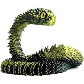 24in 3D Printed Snake Toys, Flexible 3D Printed Animal, Eco-Friendly Fidget ADHD Snake Toys, Perfect Desk Pet for Animal Collectors