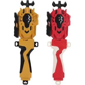 2 Pack Bey String Launchers and Grips, Battling Blade Burst Launcher, Left/Right Spin, Only Compatible with Burst, Two Launch Modes Gyros(Black+Red)