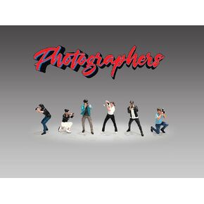 مصورين ديوراما الأمريكيين - 6 قطع Diecast Figure Set Edition Limited Edition لـ 1/64 Scale Models AD -2414MJ