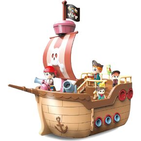 Pirate Ship Toy, Transform Pirate Ship Playset with Figure & Dollhouse Accessories, Kids Toys for Pretend Play Girls & Boys Ages 3+ Years