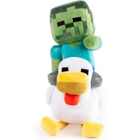 Jay Franco Minecraft Plush Pillow Buddy - Soft Plushie Stuffed Pillow, 20 Inches, Multicolored - Chicken Jockey