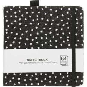 Patikil 5.1x5.1 Sketchbook ألوان مائية ، 64 ورقة 165GSM/112LB كروكات الورق بالألوان المائية حمض المجال المائي المجاني المجلة الفنانين الفنانين مع حامل القلم ، الأحمر